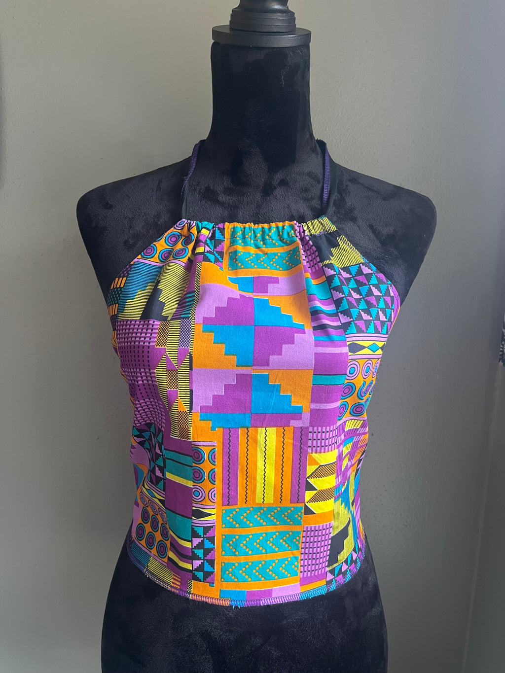 Geometrical print Halter top